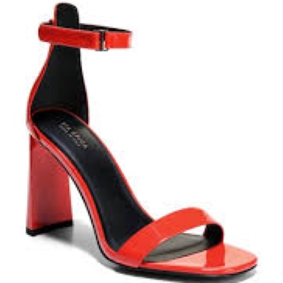 Via Spiga Women’s Faxon Angular Heel Sandal, Hot Orange Patent - Picture 2 of 7